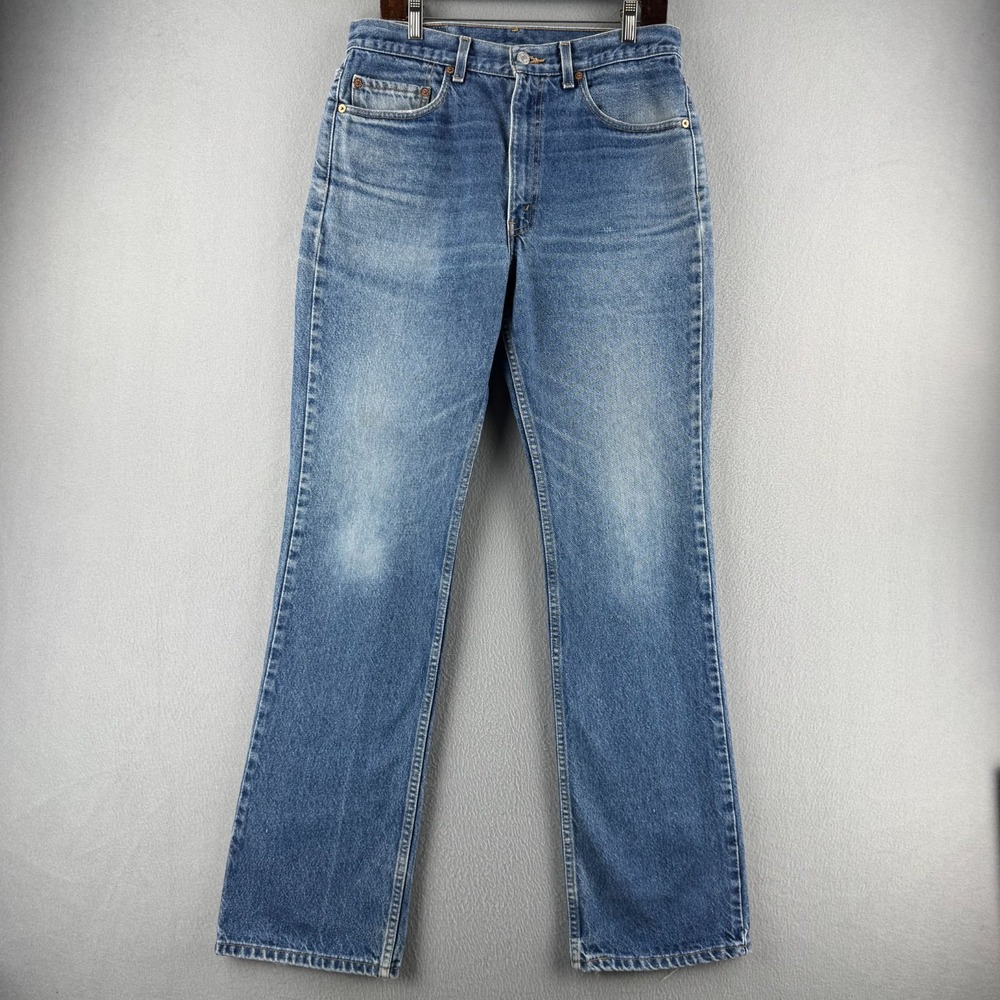 Vintage Levis Jeans Mens 34x36 (Fits 33x34) Blue Denim 517 Bootcut GOOD FADE USA